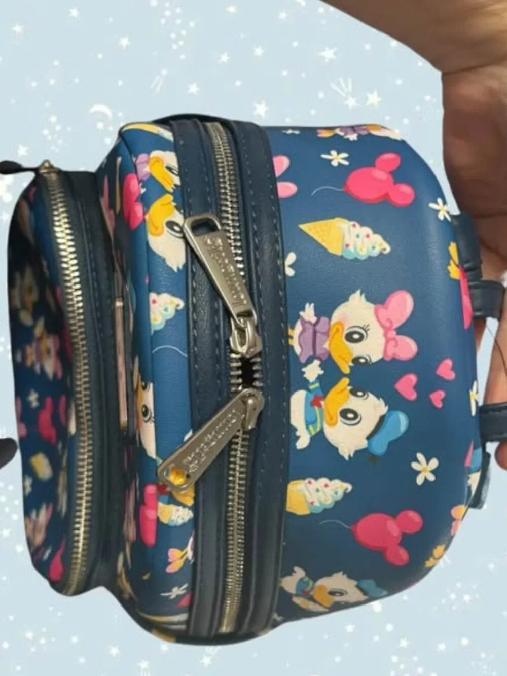 Loungefly Disney Parks Donald and Daisy Duck Ice Cream Date Mini Backpack NWOT